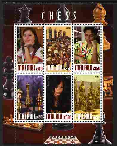 Malawi 2010 Chess - Modern Masters #04 perf sheetlet containing 6 values unmounted mint, stamps on chess