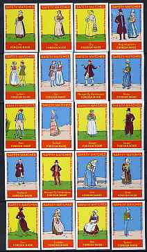 Match Box Labels - complete set of 20 Belgian Folklore Costumes superb unused condition (Belgian), stamps on costumes