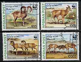Afghanistan 1998 WWF - Sheep & Goats complete perf set of 4 values, cto used*, stamps on , stamps on  stamps on wwf   animals    ovine , stamps on  stamps on  wwf , stamps on  stamps on 