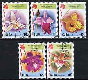 Cuba 1998 Flowers (Orchids) complete perf set of 5 values, cto used*, stamps on , stamps on  stamps on flowers    orchids