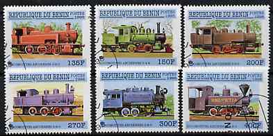 Benin 1998 Railways complete perf set of 6 values very fine cto used*, stamps on railways