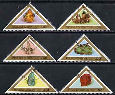 Benin 1998 Minerals complete perf set of 6 triangulars very fine cto used*, stamps on minerals, stamps on triangulars