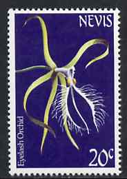 Nevis 1984 Eyelash Orchid 20c from Flowers def set unmounted mint, SG 188*, stamps on orchids