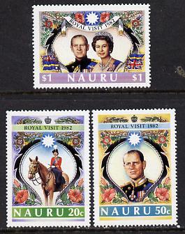 Nauru 1982 Royal Visit set of 3 unmounted mint SG 272-74, stamps on royalty, stamps on royal visit