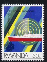 Rwanda 1984 Radar & Liner 30c from Communications set unmounted mint, SG 1187*, stamps on radar    ships