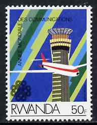 Rwanda 1984 Airliner & Control Tower 50f from Communications set unmounted mint, SG 1191*, stamps on aviation