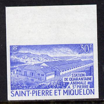 St Pierre & Miquelon 1970 Animal Quarantine 30f unmounted mint IMPERF colour trial proof (several colour combinations available but price is for ONE) as SG 485, stamps on animals, stamps on vets