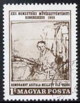 Hungary 1969 The Scientist by Rembrandt 1fo fine cto used SG 2476, stamps on , stamps on  stamps on arts, stamps on  stamps on science, stamps on  stamps on rembrandt
