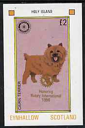 Eynhallow 1998 Rotary Int opt in gold on 1984 Rotary - Dogs Â£2 imperf deluxe sheet (Cairn Terrier) unmounted mint, stamps on animals  dogs  rotary   cairn terrier