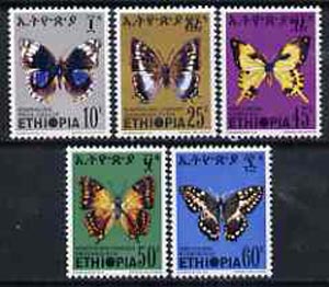 Ethiopia 1975 Butterflies (2nd series) set of 5 unmounted mint, SG 915-19*, stamps on butterflies