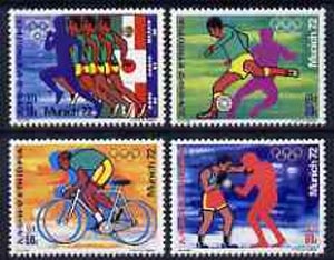 Ethiopia 1972 Munich Olympic Games set of 4 unmounted mint, SG 825-28*, stamps on olympics    running     bicycles     football    boxing     sport