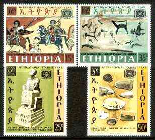 Ethiopia 1967 International Tourist Year set of 4 unmounted mint, SG 681-84, stamps on tourism     dinosaurs      arts     horses