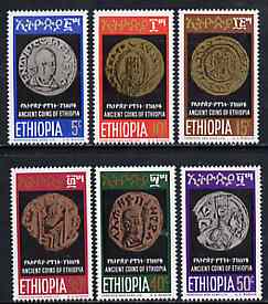 Ethiopia 1969 Ancient Ethiopian Coins set of 6 unmounted mint, SG 723-28*, stamps on coins    finance     money
