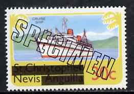 Nevis 1980 Europa (Liner) 30c from opt'd def set, additionally opt'd SPECIMEN, as SG 42 unmounted mint, stamps on ships, stamps on europa