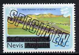 Nevis 1980 New Runway for Golden Rock Airport 55c from opt'd def set, additionally opt'd SPECIMEN, as SG 46 unmounted mint, stamps on aviation      airports