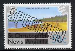 Nevis 1980 Pinneys Beach 50c from optd def set, additionally optd SPECIMEN unmounted mint, as SG 45, stamps on tourism