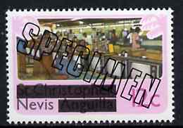 Nevis 1980 TV Assembly Plant 12c from opt'd def set, additionally opt'd SPECIMEN, as SG 39 unmounted mint, stamps on , stamps on  tv , stamps on 