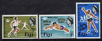 Fiji 1966 South Pacific Games set of 3 unmounted mint, SG 356-58*, stamps on , stamps on  stamps on sport    running    shot      diving