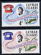 Cayman Islands 1966 International Telephone Links set of 2 unmounted mint, SG 198-99*, stamps on communications, stamps on telephones