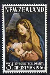 New Zealand 1966 Christmas 3d (Virgin by Maratta) unmounted mint, SG 842*, stamps on , stamps on  stamps on christmas, stamps on  stamps on arts
