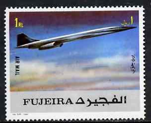 Fujeira 1972 Concorde 1R from Transport perf set unmounted mint, Mi 1291A*, stamps on aviation    concorde