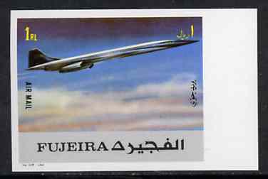 Fujeira 1972 Concorde 1R from Transport imperf set unmounted mint, Mi 1291B*, stamps on aviation    concorde