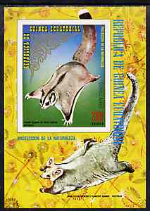 Equatorial Guinea 1974 Australian Animals imperf m/sheet (Flying Fox) unmounted mint Mi BL 143, stamps on animals     flying-fox, stamps on  fox , stamps on foxes, stamps on 