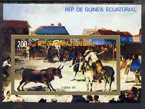 Equatorial Guinea 1975 Bull-Fighting imperf m/sheet unmounted mint, Mi BL 171, stamps on animals      bull     bovine