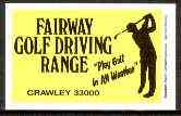 Match Box Labels - Fairway Golf Driving Range very fine unused condition (Privately produced), stamps on golf     