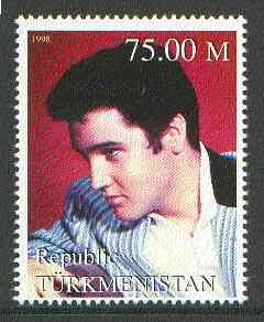 Turkmenistan 1999 Elvis Presley from Events & People of the 20th Century unmounted mint, stamps on elvis, stamps on pop, stamps on films, stamps on music, stamps on millennium