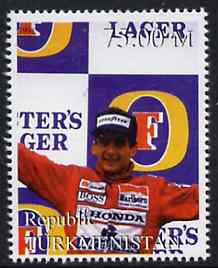 Turkmenistan 1999 Ayrton Senna from Events & People of the 20th Century unmounted mint, stamps on cars    racing cars     sport     alcohol   personalities, stamps on millennium