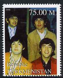 Turkmenistan 1999 The Beatles from Events & People of the 20th Century unmounted mint, stamps on music     pop     films , stamps on millennium, stamps on beatles