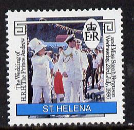 St Helena 1986 Royal Wedding 40p with wmk inverted unmounted mint (SG 487Ei), stamps on royalty       andrew & fergie