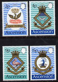 Ascension 1971 Royal Naval Crests - 3rd series set of 4 unmounted mint, SG 149-52, stamps on ships, stamps on shakespeare, stamps on phoenix