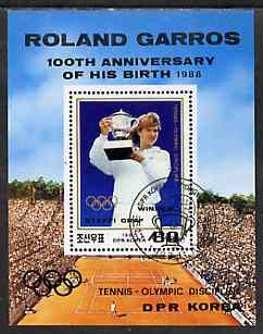 North Korea 1987 Tennis as an Olympic Sport (Steffi Graf) m/sheet cto used, SG MS N2742, stamps on sport    tennis    olympics