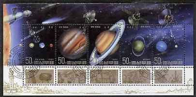 North Korea 1992 The Solar System sheetlet containing set of 5 very fine cto used, SG N31691, stamps on space    planets