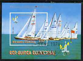Equatorial Guinea 1978 Moscow Olympics imperf m/sheet (Sailing) very fine cto used, Mi BL 288, stamps on olympics    sport    sailing