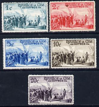 Cuba 1936 the unissued Columbus set of 5 values (gum slightly disturbed), stamps on columbus    explorers  personalities