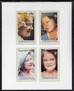 Bernera 1980 Queen Mother's 80th Birthday imperf set of 4 values unmounted mint, stamps on royalty, stamps on queen mother