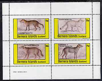 Bernera 1982 Aguara Fox Dog perf  set of 4 values unmounted mint, stamps on animals    dogs, stamps on  fox , stamps on foxes, stamps on 
