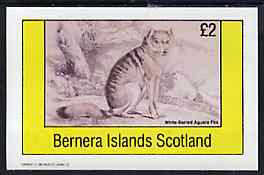 Bernera 1982 Aguara Fox Dog imperf deluxe sheet (Â£2 value) unmounted mint, stamps on animals    dogs, stamps on  fox , stamps on foxes, stamps on 