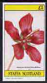 Staffa 1982 Flowers #19 (American Scarlet Rose-Mallow) imperf souvenir sheet (Â£1 value) unmounted mint, stamps on flowers