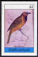 Staffa 1982 Birds #52 (Winged Weaver) imperf deluxe sheet (Â£2 value) unmounted mint, stamps on birds      