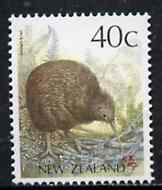 New Zealand 1988-95 Brown Kiwi 40c from Native Birds def set unmounted mint, SG 1463*, stamps on birds     kiwi