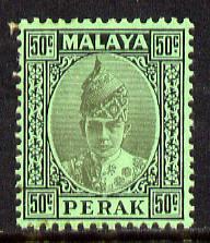 Malaya - Perak 1938-41 Sultan 50c unmounted mint, SG 118, stamps on , stamps on  kg6 , stamps on 