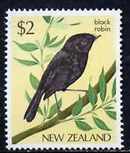 New Zealand 1982-89 Black Robin $2 from Native Birds def set unmounted mint, SG 1293*, stamps on birds, stamps on robin