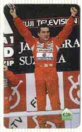 Telephone Card - Ayrton Senna #05 - £20 'phone card (Limited edition), stamps on cars    racing cars     personalities      tobacco