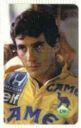 Telephone Card - Ayrton Senna #07 - 0 phone card (Limited edition), stamps on cars    racing cars     personalities      tobacco