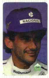 Telephone Card - Ayrton Senna #08 - 0 phone card (Limited edition), stamps on cars    racing cars     personalities      tobacco