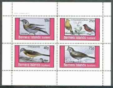 Bernera 1982 Birds #18 (Names in French #03) perf  set of 4 values (10p & 75p) unmounted mint, stamps on birds